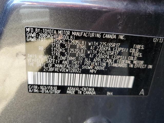Photo 10 from auction – 2014 TOYOTA RAV4 LE with VIN 2T3BFREV0EW128922