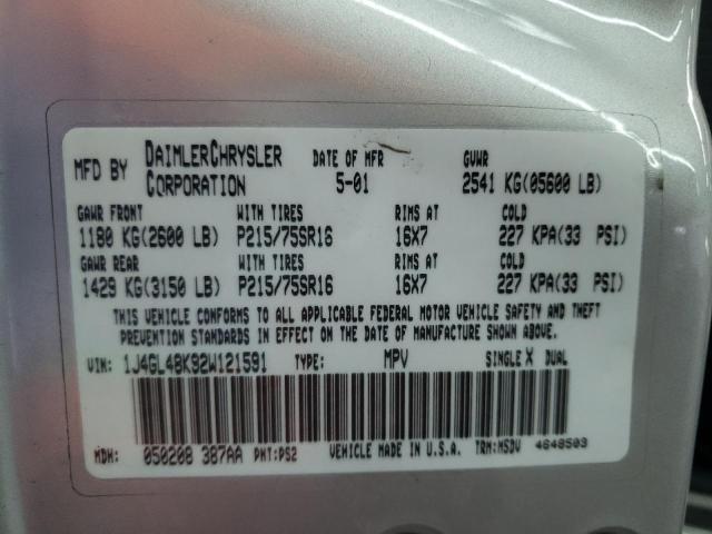 Photo 10 from auction – 2002 JEEP LIBERTY with VIN 1J4GL48K92W121591