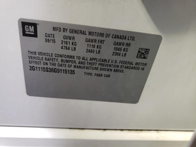 Photo 10 from auction – 2016 CHEVROLET IMPALA LT with VIN 2G1115S36G9115135