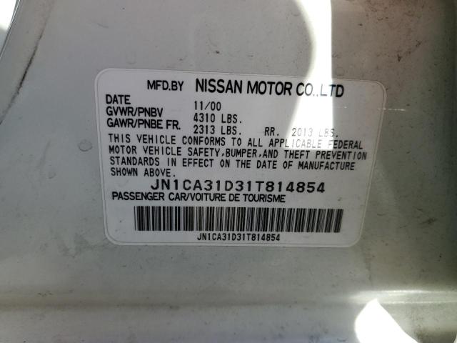 Photo 10 from auction – 2001 NISSAN MAXIMA GXE with VIN JN1CA31D31T814854