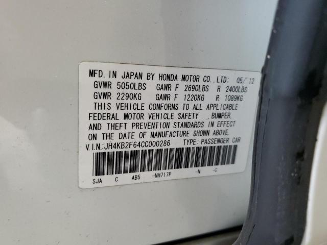 Photo 10 from auction – 2012 ACURA RL with VIN JH4KB2F64CC000286