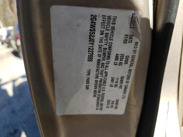 Photo 10 from auction – 2000 BUICK CENTURY CU with VIN 2G4WS52J0Y1227689