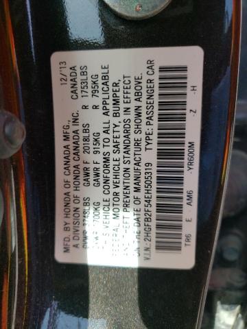 Photo 10 from auction – 2014 HONDA CIVIC LX with VIN 2HGFB2F54EH505319