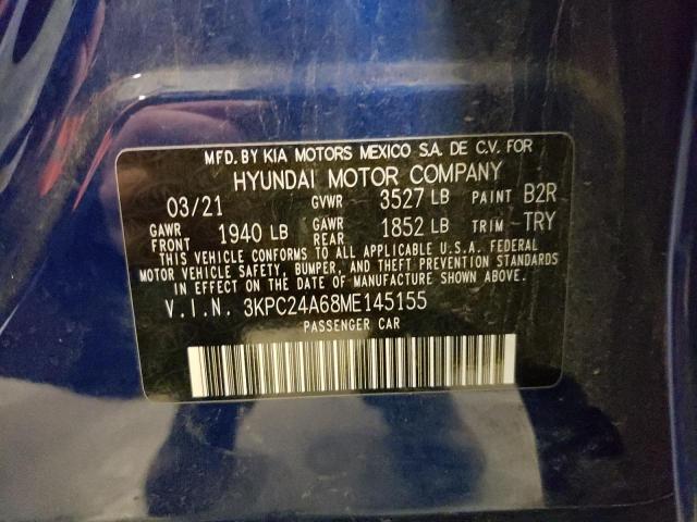 Photo 10 from auction – 2021 HYUNDAI ACCENT SE with VIN 3KPC24A68ME145155