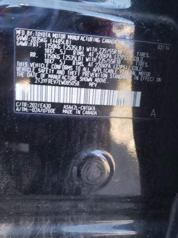 Photo 10 from auction – 2014 TOYOTA RAV4 LIMIT with VIN 2T3YFREV7EW085058