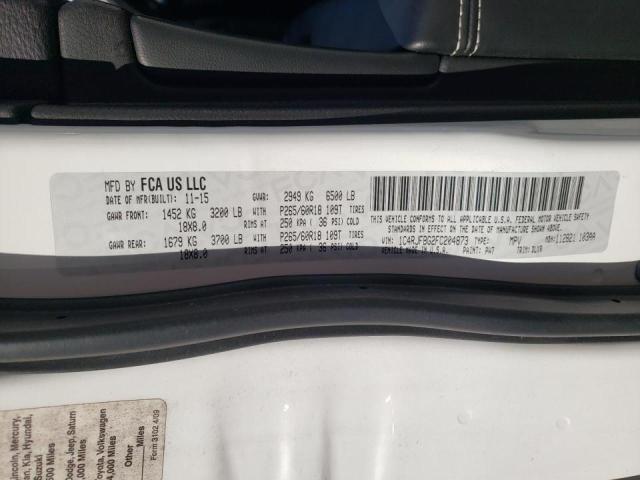 Photo 10 from auction – 2015 JEEP GRAND CHER with VIN 1C4RJFBG2FC204873