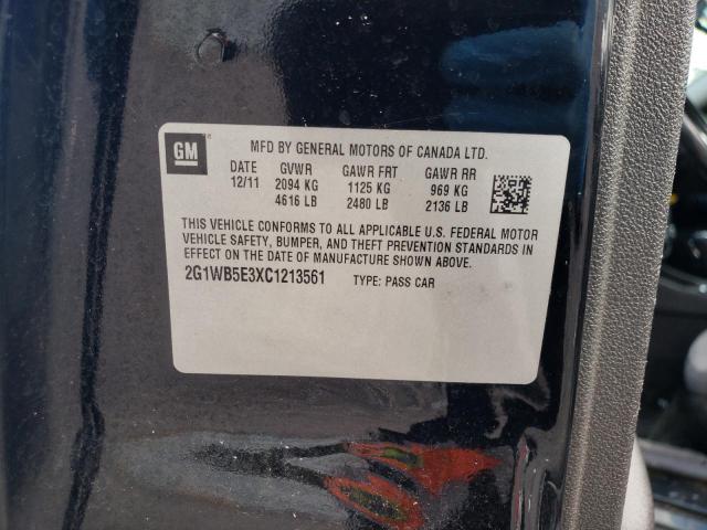 Photo 10 from auction – 2012 CHEVROLET IMPALA LT with VIN 2G1WB5E3XC1213561