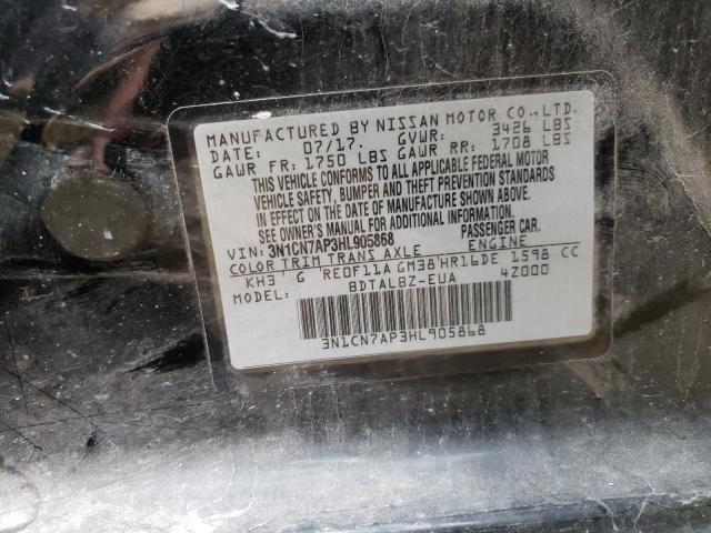 Photo 10 from auction – 2017 NISSAN VERSA S with VIN 3N1CN7AP3HL905868