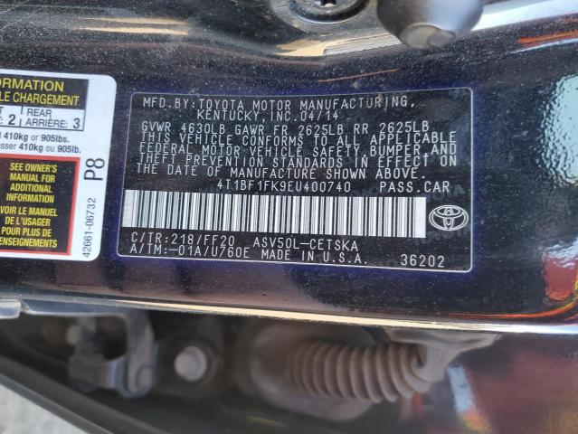 Photo 10 from auction – 2014 TOYOTA CAMRY L with VIN 4T1BF1FK9EU400740