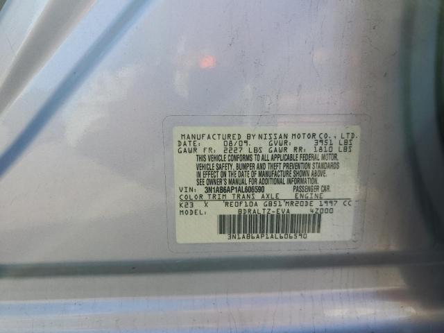 Photo 10 from auction – 2010 NISSAN SENTRA 2.0 with VIN 3N1AB6AP1AL606590