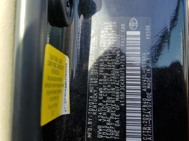 Photo 10 from auction – 2011 TOYOTA CAMRY BASE with VIN 4T1BF3EK8BU754709