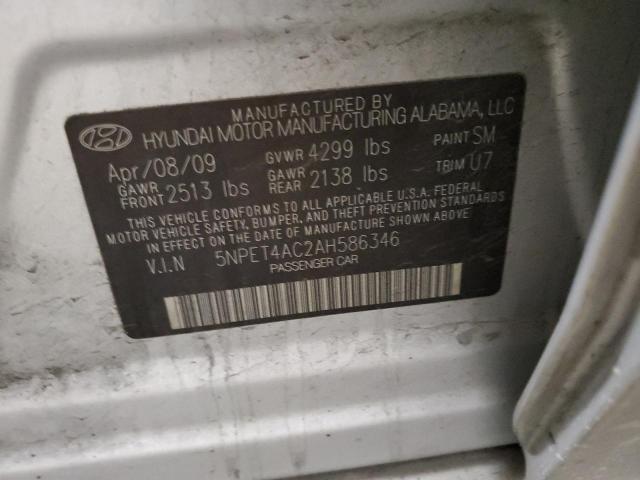 Photo 10 from auction – 2010 HYUNDAI SONATA with VIN 5NPET4AC2AH586346
