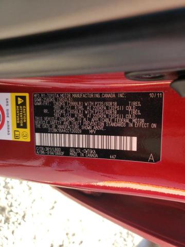 Photo 10 from auction – 2012 LEXUS RX 350 with VIN 2T2BK1BA4CC126009