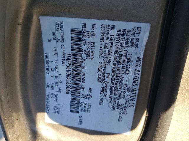 Photo 10 from auction – 2006 FORD TAURUS SEL with VIN 1FAFP56U06A165066