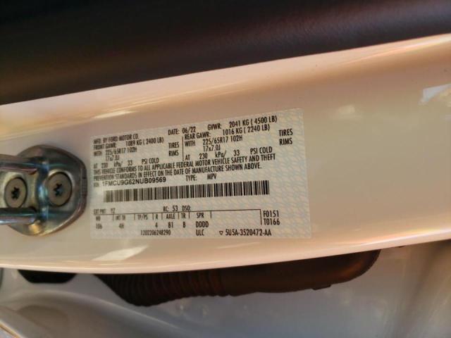 Photo 10 from auction – 2022 FORD ESCAPE SE with VIN 1FMCU9G62NUB09569