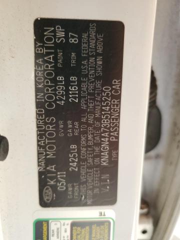 Photo 10 from auction – 2011 KIA OPTIMA EX with VIN KNAGN4A73B5145250