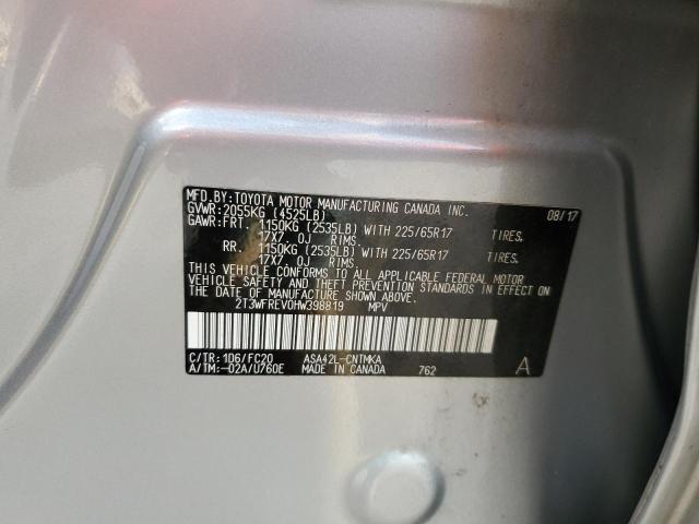 Photo 10 from auction – 2017 TOYOTA RAV4 XLE with VIN 2T3WFREV0HW398819