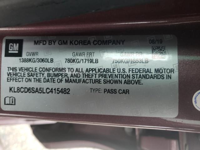 Photo 10 from auction – 2020 CHEVROLET SPARK 1LT with VIN KL8CD6SA5LC415482
