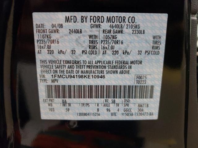 Photo 10 from auction – 2008 FORD ESCAPE LIM with VIN 1FMCU94198KE10946