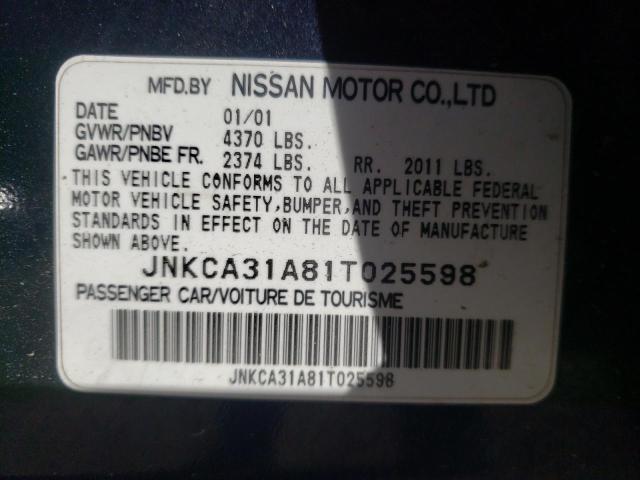 Photo 10 from auction – 2001 INFINITI I30 with VIN JNKCA31A81T025598