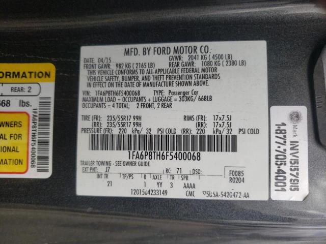 Photo 10 from auction – 2015 FORD MUSTANG with VIN 1FA6P8TH6F5400068