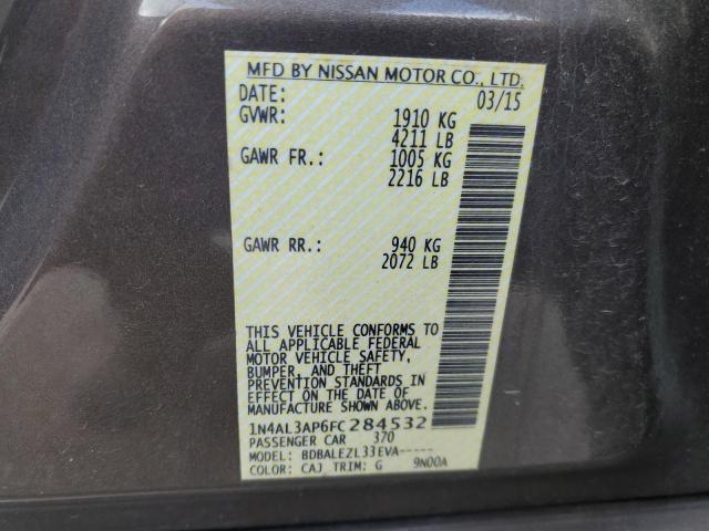 Photo 10 from auction – 2015 NISSAN ALTIMA 2.5 with VIN 1N4AL3AP6FC284532