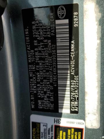 Photo 10 from auction – 2009 TOYOTA CAMRY BASE with VIN 4T1BE46K39U903612