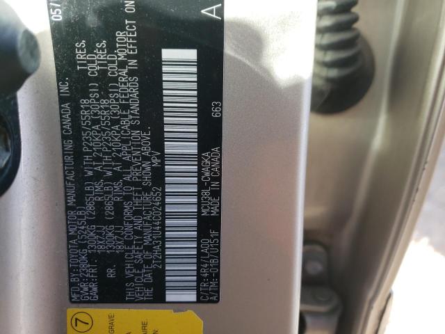 Photo 10 from auction – 2004 LEXUS RX 330 with VIN 2T2HA31U44C024652