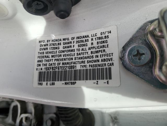 Photo 10 from auction – 2014 HONDA CIVIC EXL with VIN 19XFB2F97EE210891