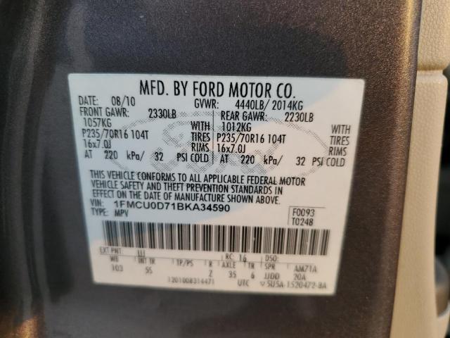 Photo 10 from auction – 2011 FORD ESCAPE XLT with VIN 1FMCU0D71BKA34590