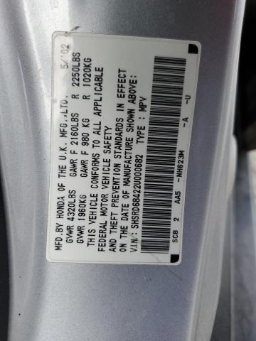 Photo 10 from auction – 2002 HONDA CR-V LX with VIN SHSRD68422U000682