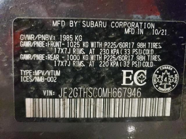 Photo 10 from auction – 2021 SUBARU CROSSTREK with VIN JF2GTHSC0MH667946