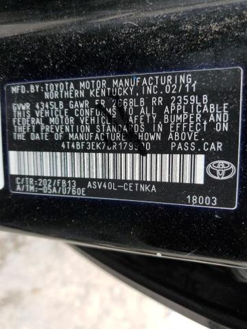 Photo 10 from auction – 2011 TOYOTA CAMRY BASE with VIN 4T4BF3EK7BR179900