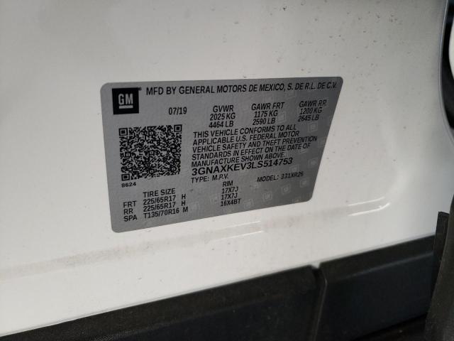 Photo 10 from auction – 2020 CHEVROLET EQUINOX LT with VIN 3GNAXKEV3LS514753