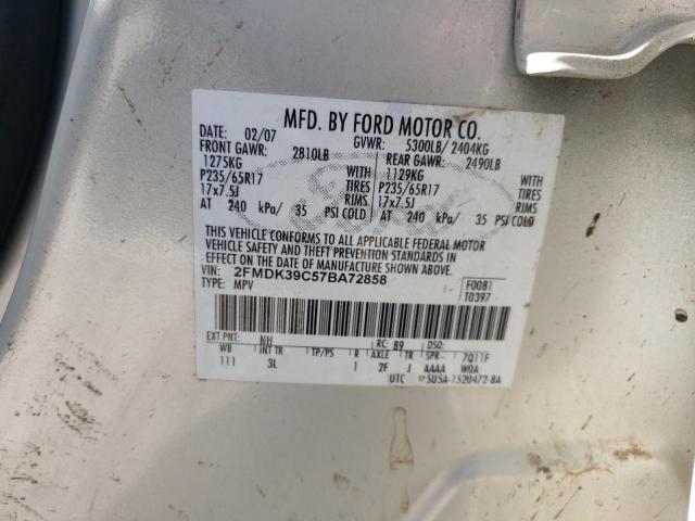 Photo 10 from auction – 2007 FORD EDGE SEL P with VIN 2FMDK39C57BA72858