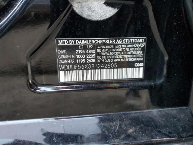 Photo 10 from auction – 2008 MERCEDES-BENZ E 350 with VIN WDBUF56X38B242605