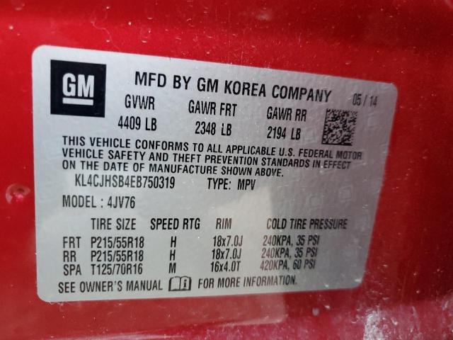 Photo 10 from auction – 2014 BUICK ENCORE PRE with VIN KL4CJHSB4EB750319