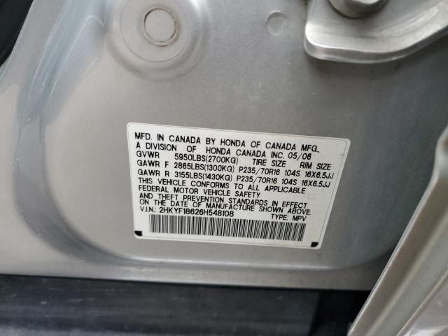 Photo 10 from auction – 2006 HONDA PILOT EX with VIN 2HKYF18626H548108