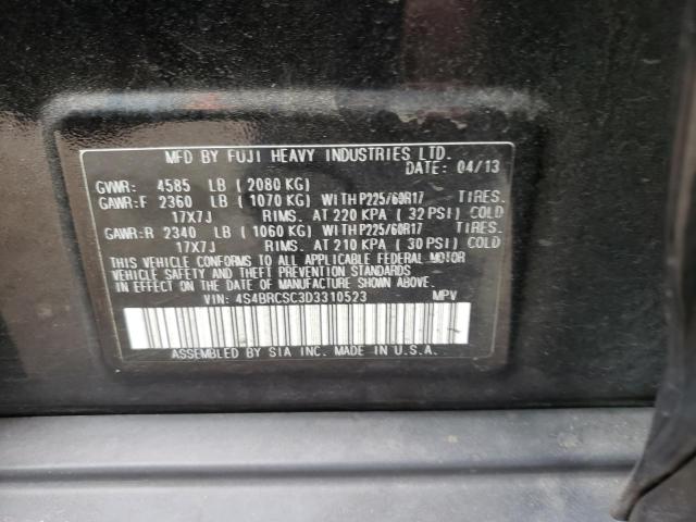 Photo 10 from auction – 2013 SUBARU OUTBACK 2. with VIN 4S4BRCSC3D3310523