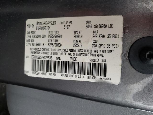 Photo 10 from auction – 2007 DODGE RAM 1500 S with VIN 1D7HU18257S227935