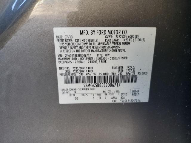 Photo 10 from auction – 2014 FORD FLEX SE with VIN 2FMGK5B83EBD06717