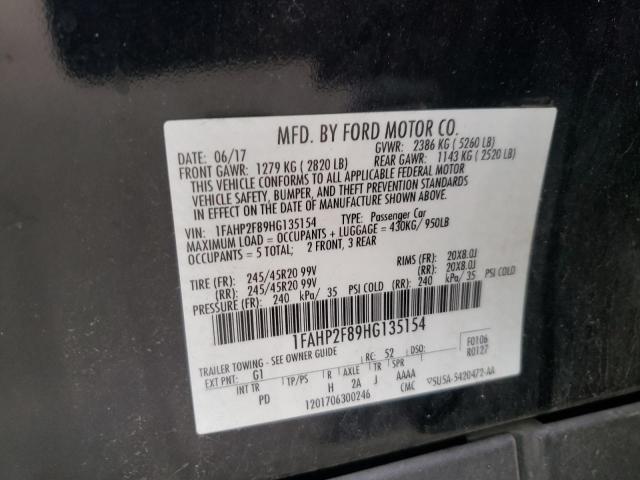 Photo 10 from auction – 2017 FORD TAURUS LIM with VIN 1FAHP2F89HG135154