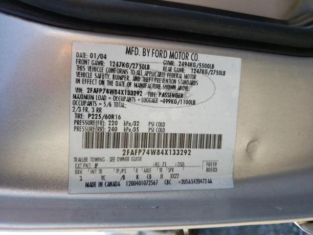 Photo 10 from auction – 2004 FORD CROWN VICT with VIN 2FAFP74W84X133292