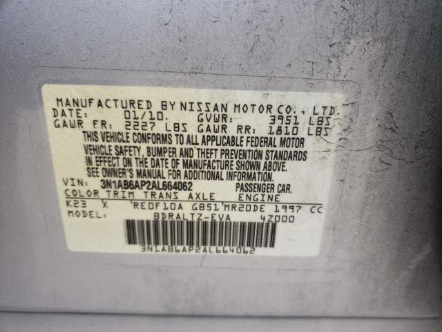 Photo 10 from auction – 2010 NISSAN SENTRA 2.0 with VIN 3N1AB6AP2AL664062