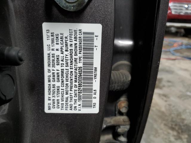 Photo 10 from auction – 2013 HONDA CIVIC EX with VIN 19XFB2F88DE094526
