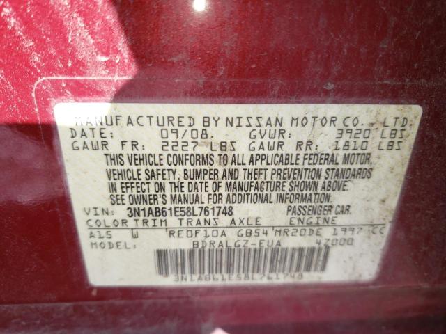 Photo 10 from auction – 2008 NISSAN SENTRA 2.0 with VIN 3N1AB61E58L761748