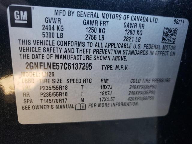 Photo 10 from auction – 2012 CHEVROLET EQUINOX LT with VIN 2GNFLNE57C6137295