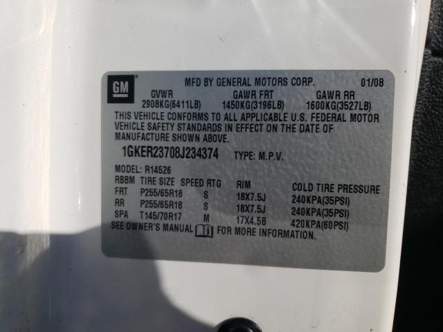 Photo 10 from auction – 2008 GMC ACADIA SLT with VIN 1GKER23708J234374