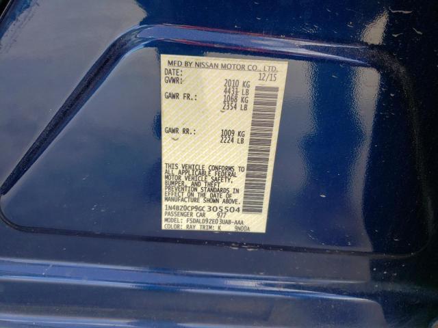 Photo 10 from auction – 2016 NISSAN LEAF SV with VIN 1N4BZ0CP9GC305504
