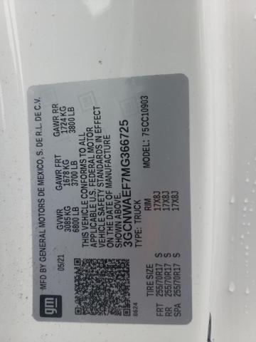 Photo 10 from auction – 2021 CHEVROLET SILVERADO with VIN 3GCNWAEF7MG366725
